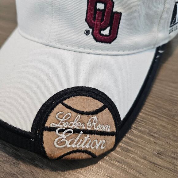 Vtg Oklahoma Sooners Big 12 Champions Strapback Hat Cap White Basketball 2002 - Picture 3 of 11